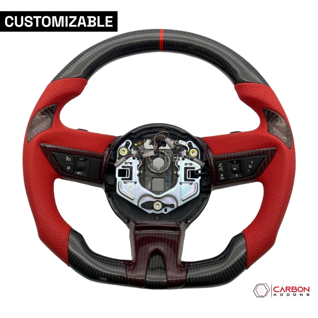 Customizable Carbon Fiber Steering Wheel for Chevy Camaro 2010-2012