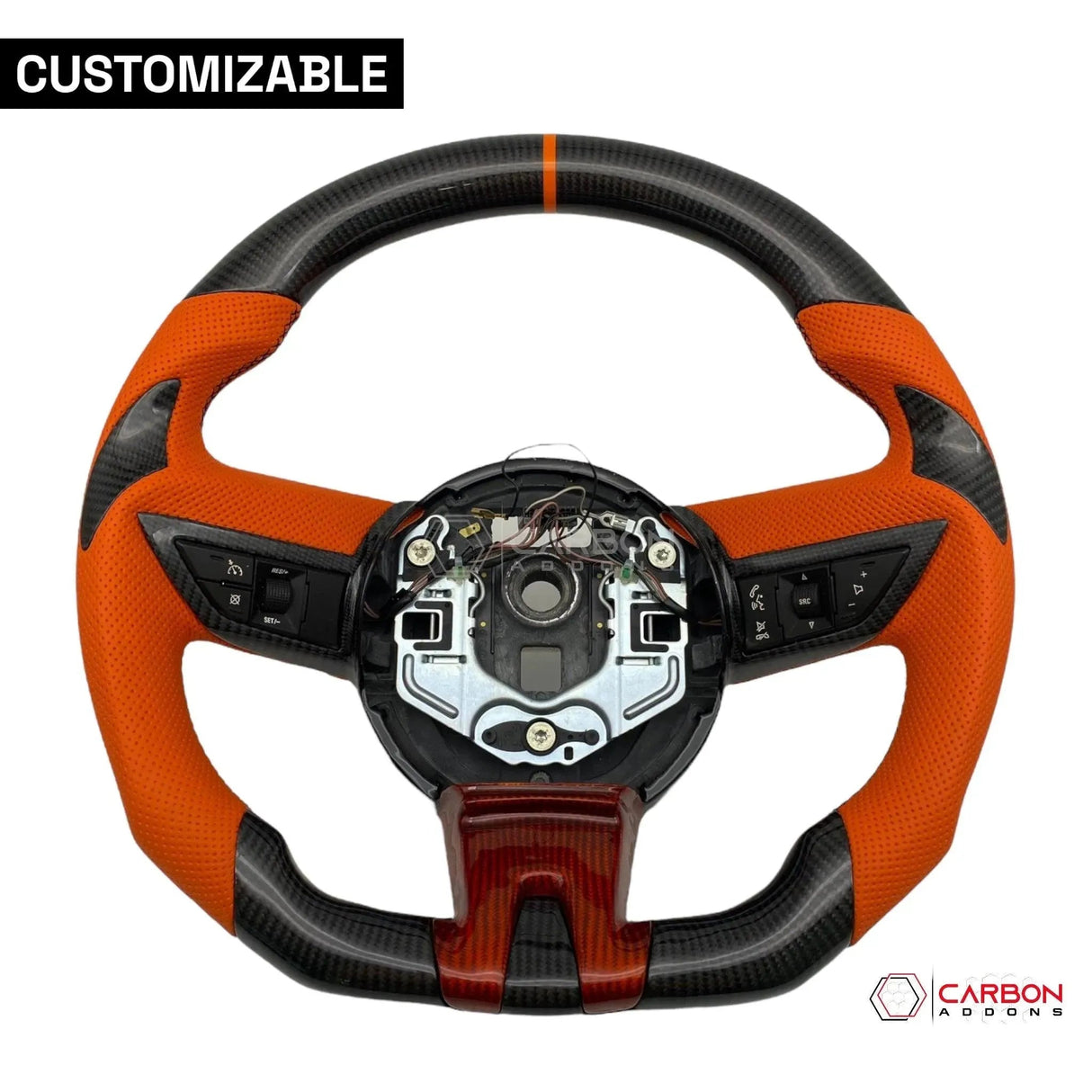 Customizable Carbon Fiber Steering Wheel for Chevy Camaro 2010-2012