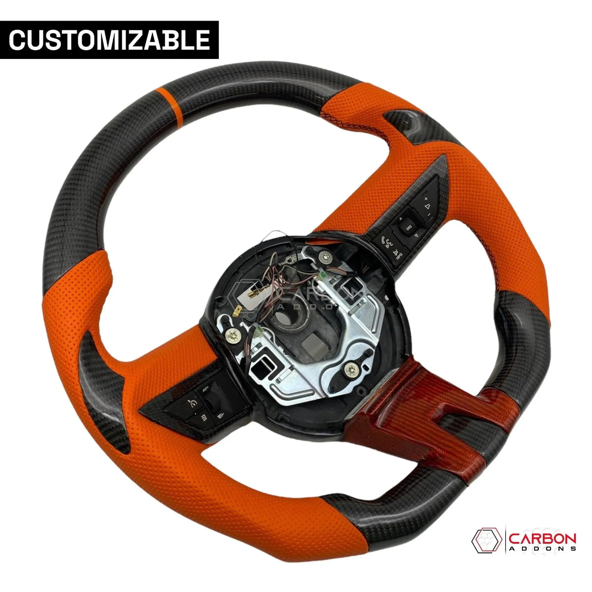 Customizable Carbon Fiber Steering Wheel for Chevy Camaro 2010-2012