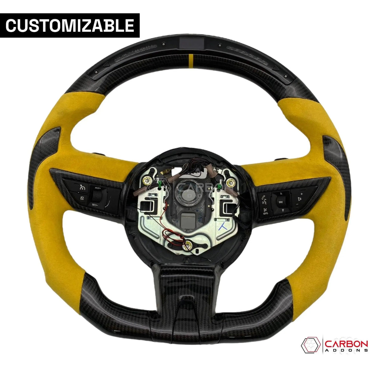 Customizable Carbon Fiber Steering Wheel for Chevy Camaro 2010-2012