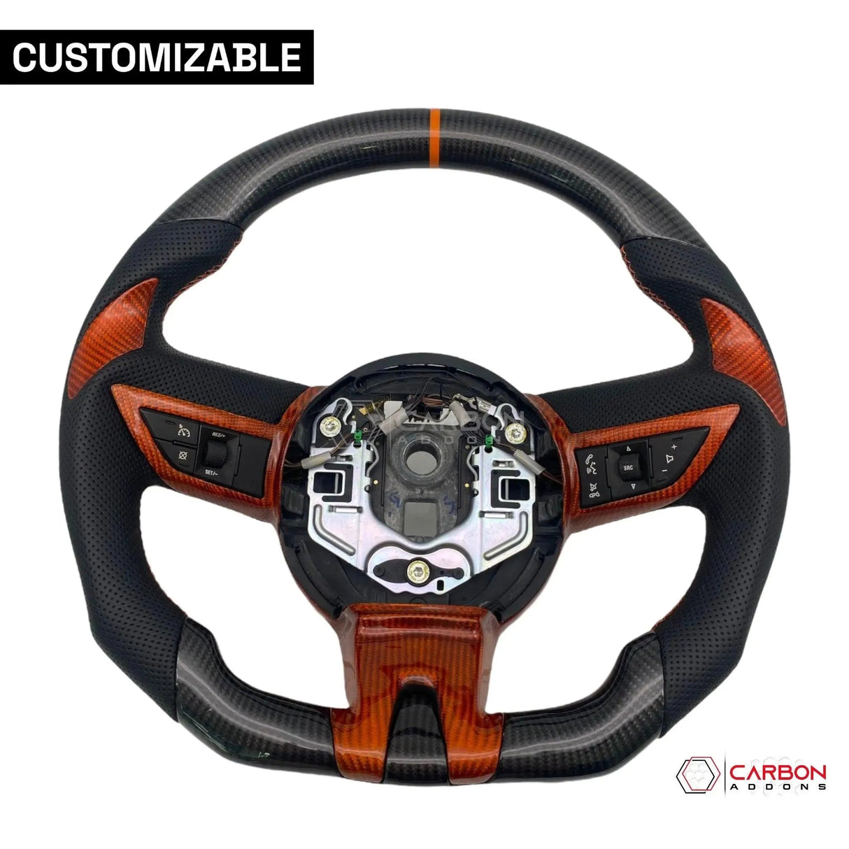 Customizable Carbon Fiber Steering Wheel for Chevy Camaro 2010-2012