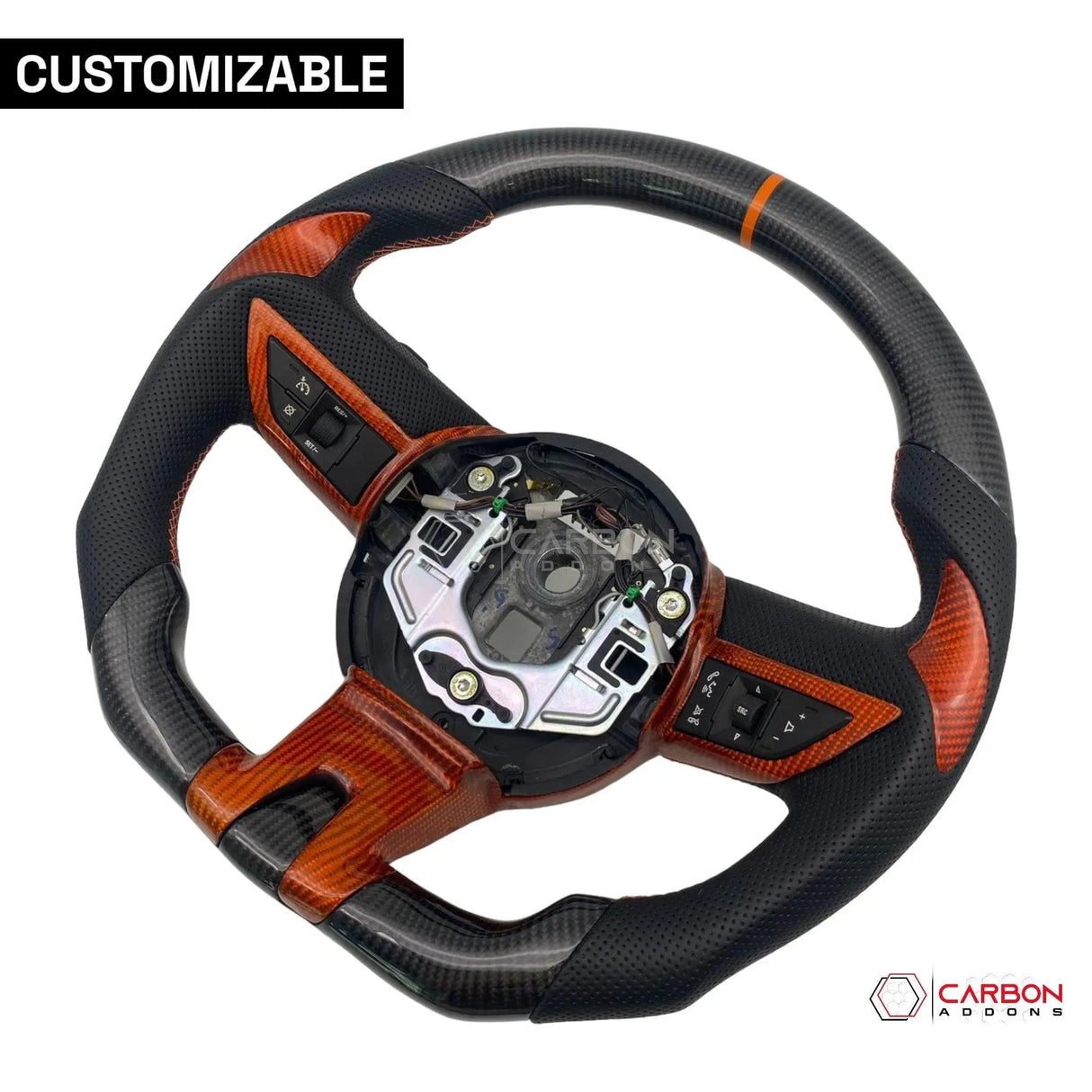 Customizable Carbon Fiber Steering Wheel for Chevy Camaro 2010-2012