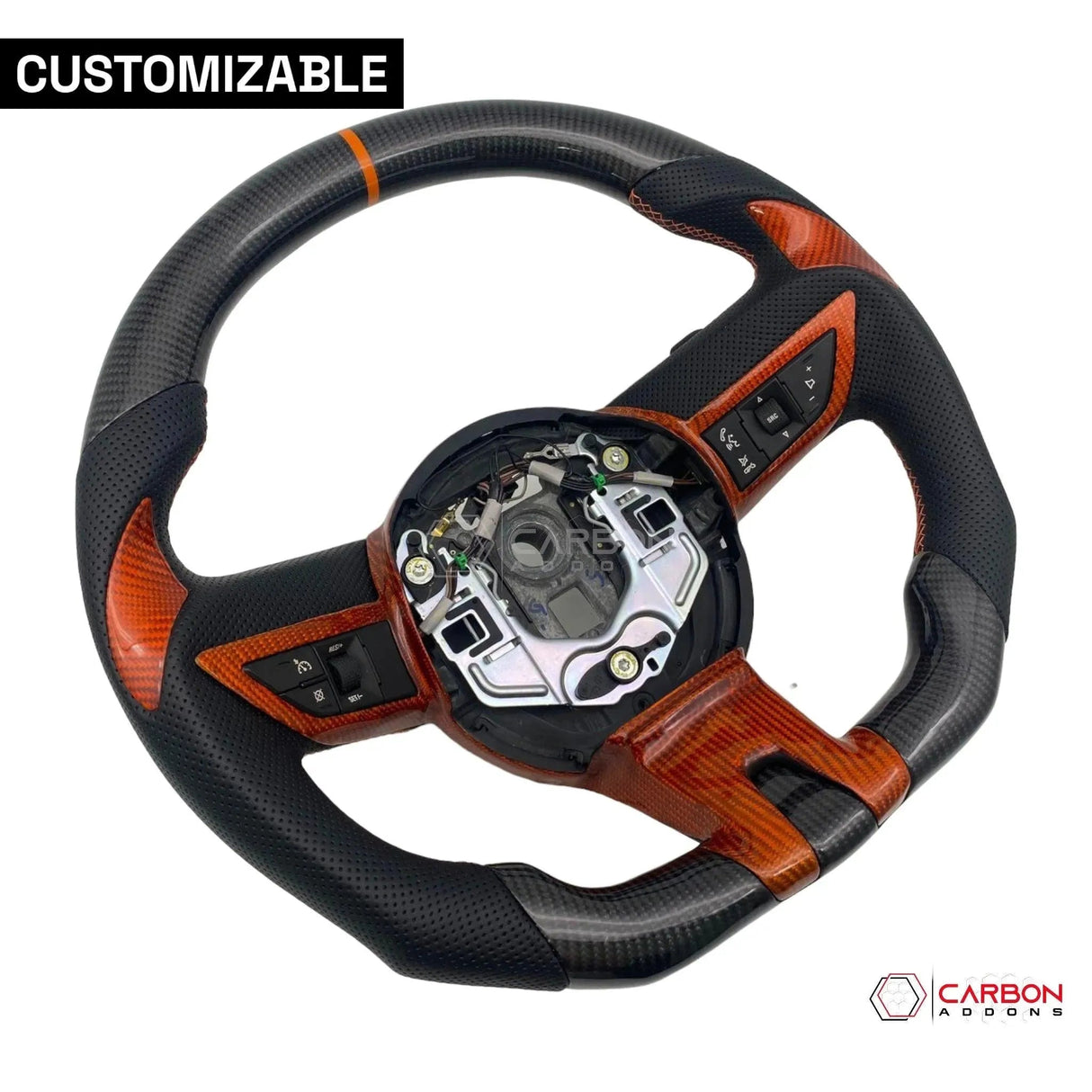 Customizable Carbon Fiber Steering Wheel for Chevy Camaro 2010-2012