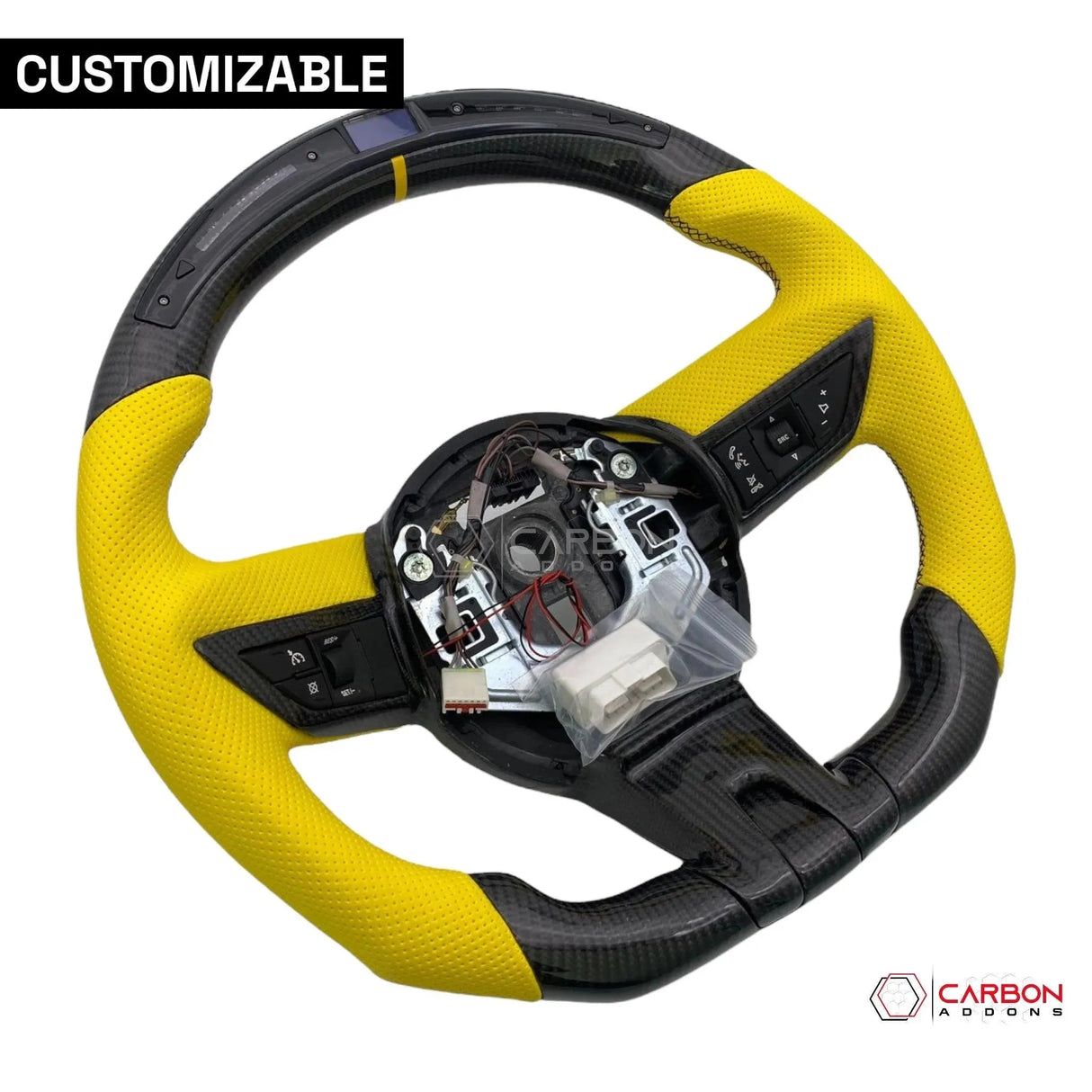 Customizable Carbon Fiber Steering Wheel for Chevy Camaro 2010-2012