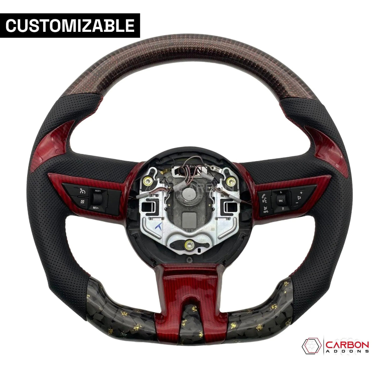 Customizable Carbon Fiber Steering Wheel for Chevy Camaro 2010-2012