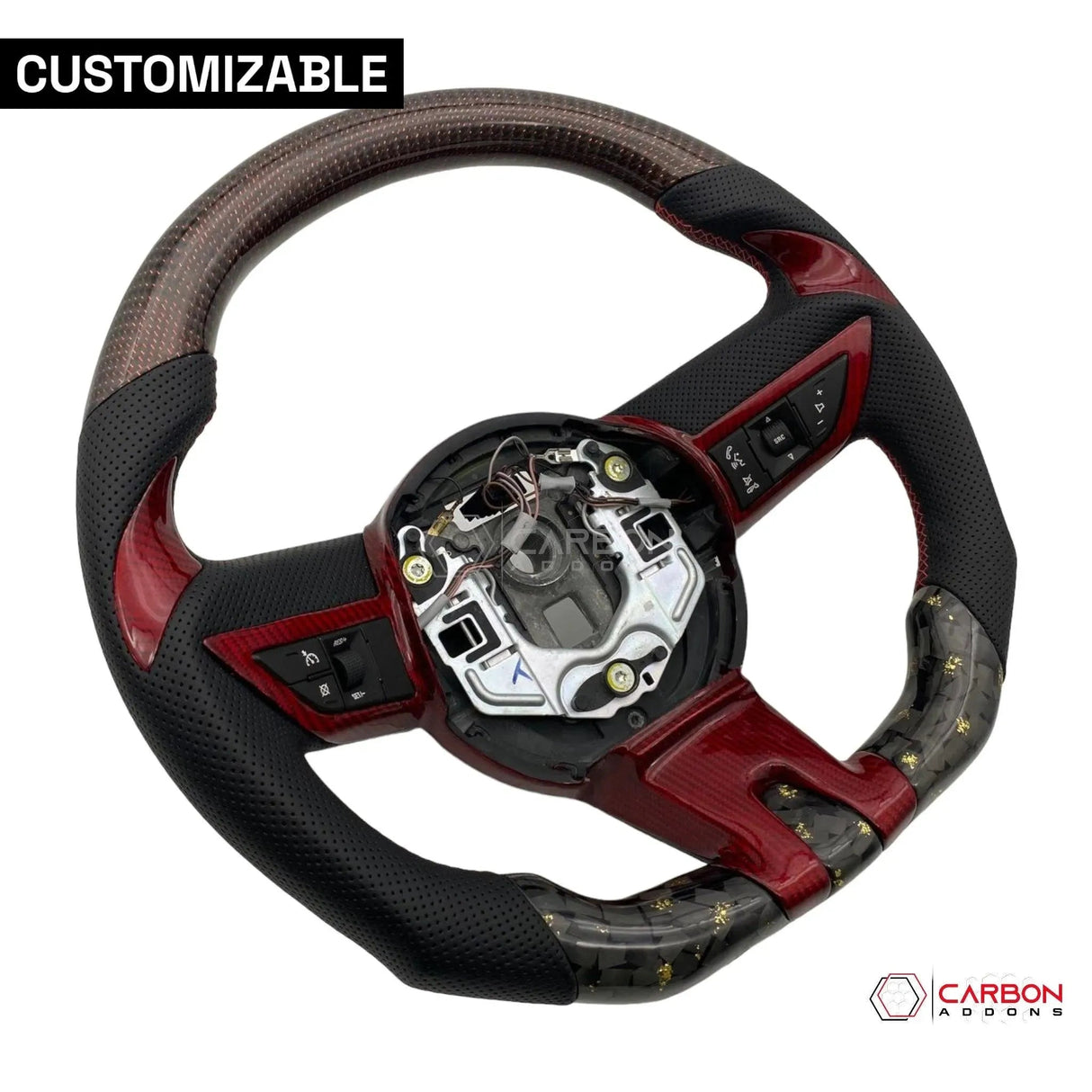Customizable Carbon Fiber Steering Wheel for Chevy Camaro 2010-2012