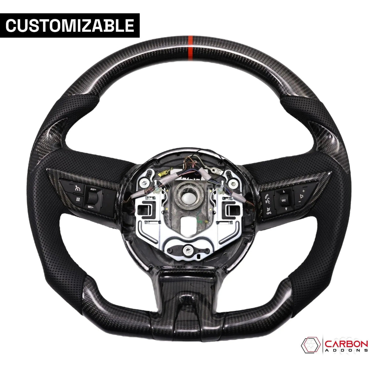 Customizable Carbon Fiber Steering Wheel for Chevy Camaro 2010-2012