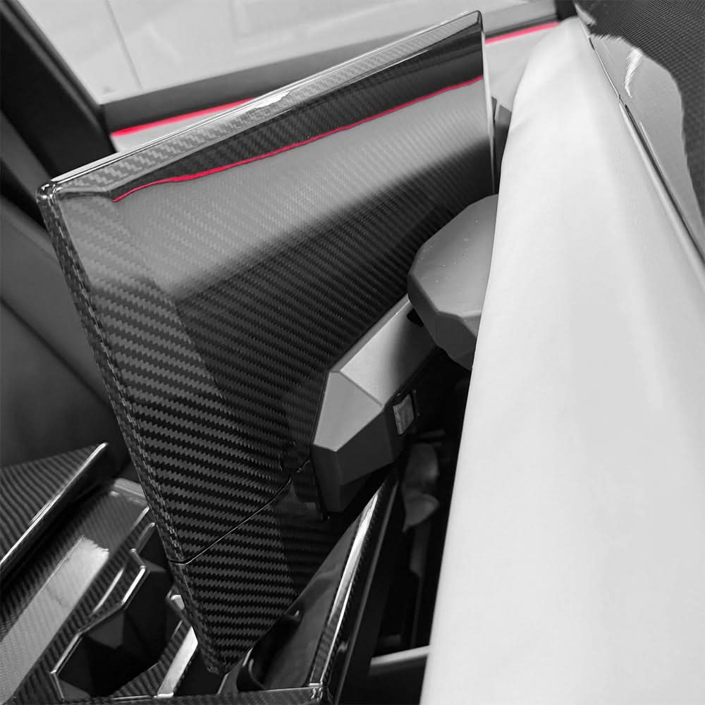 Cybertruck Display Back Overlay | Real Dry Carbon Fiber Center Screen Cover