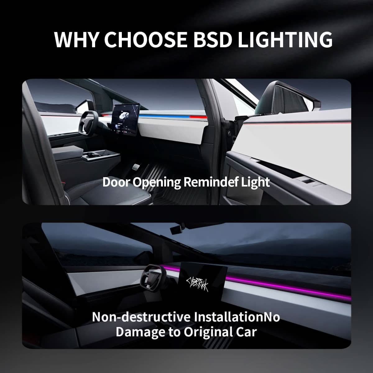 Cybertruck Smart BSD Blind Spot LED Ambient Lighting Kit | TESERY