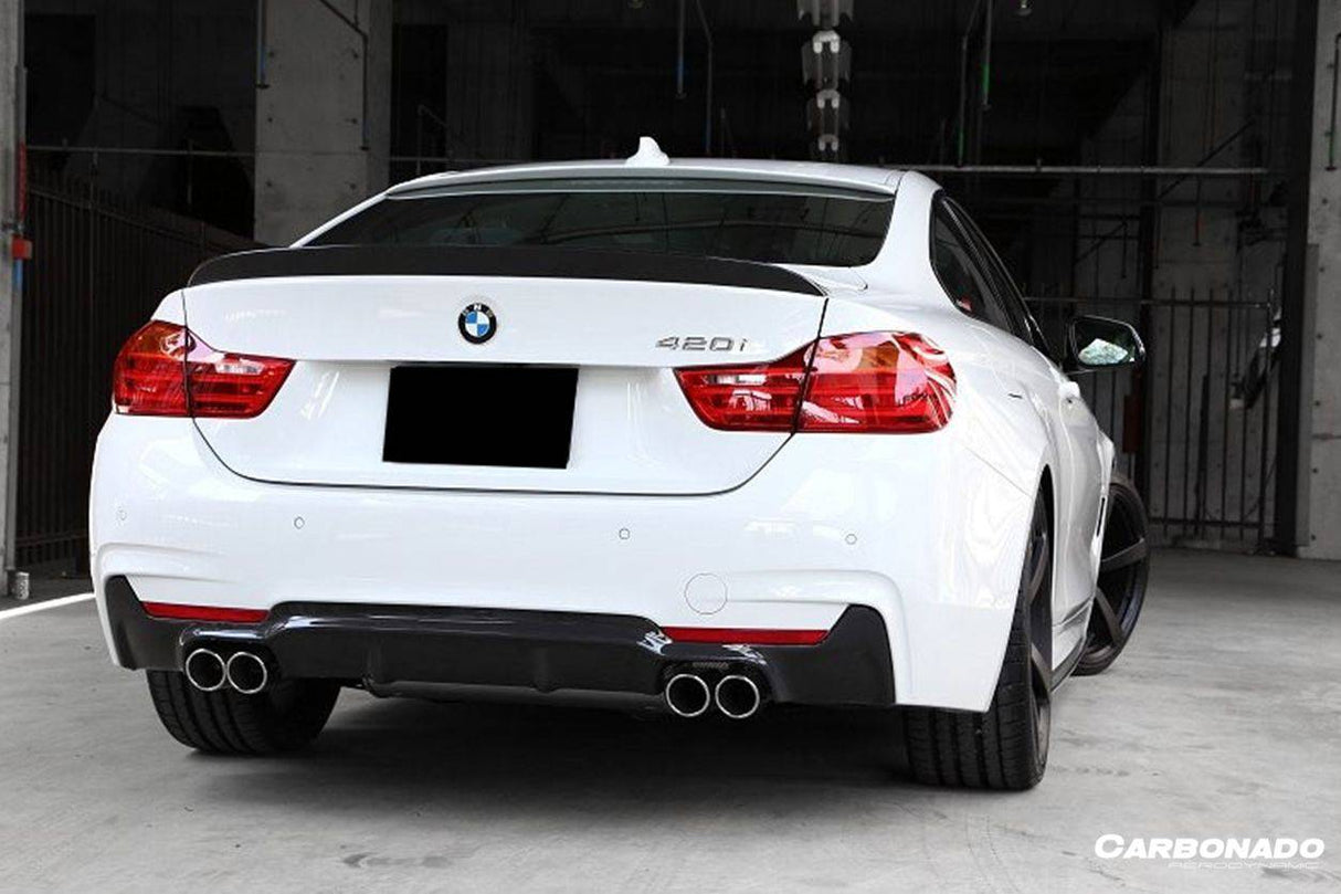 2013-2020 BMW 4 Series F32 F33 F36 3D Style Carbon Fiber Rear Qual Exhaust Diffuser (For M-Tech Only )