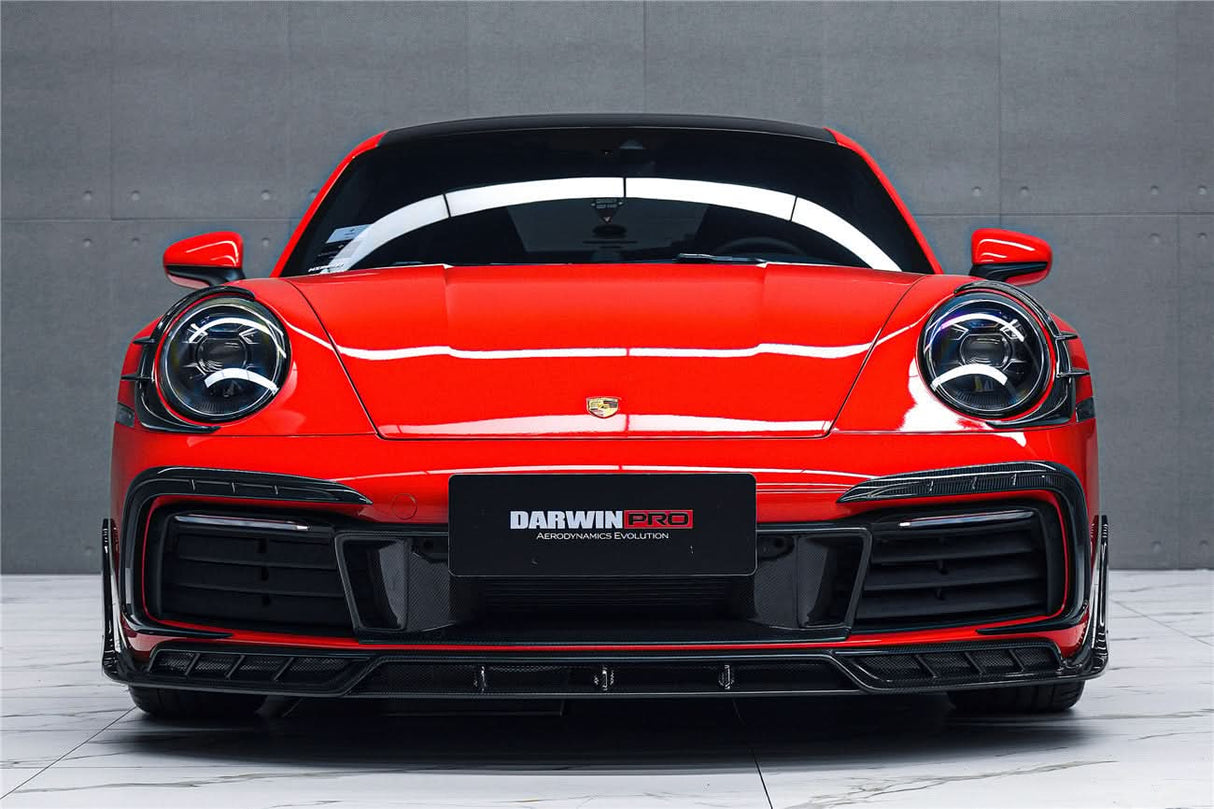 Darwinpro 2019-2024 Porsche 911 992 Carrera S 4 4S Targa Cabriolet BKSSII Style Front Bumper Lip Splitter