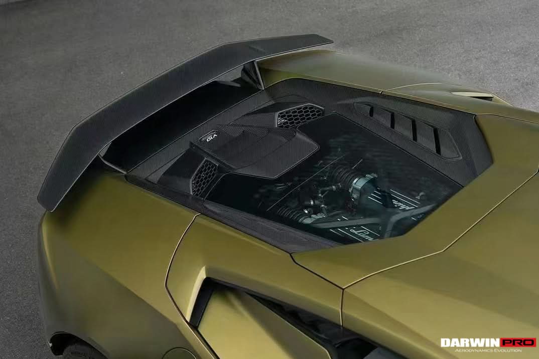 2015-2025 Lamborghini Huracan LP610 & LP580 & EVO Coupe Convert Tecnica Style Dry Carbon Fiber Rear Engine Hood