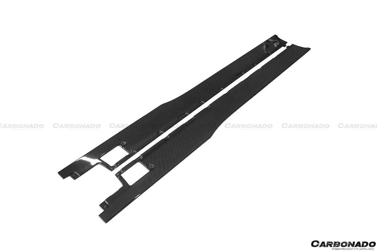 2011-2016 Lamborghini Aventador Style Carbon Fiber Side Skirts Carbonado (DM) Fits: LP700 Coupe and Roadster