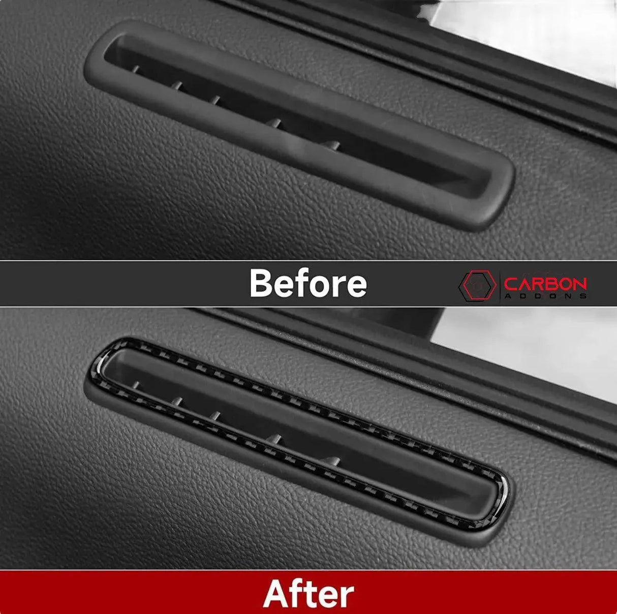Dodge Charger 2015-2023 Carbon Fiber Door AC Vent Trim Overlay for