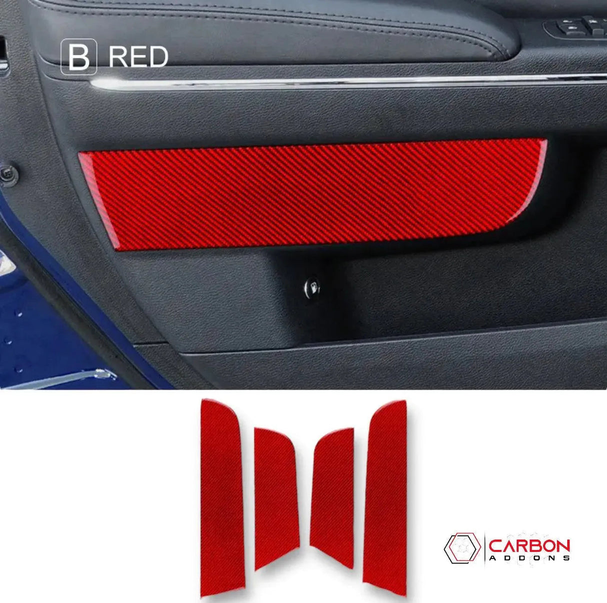 Dodge Charger 2015-2023 Carbon Fiber Door Panel Trim Overlay