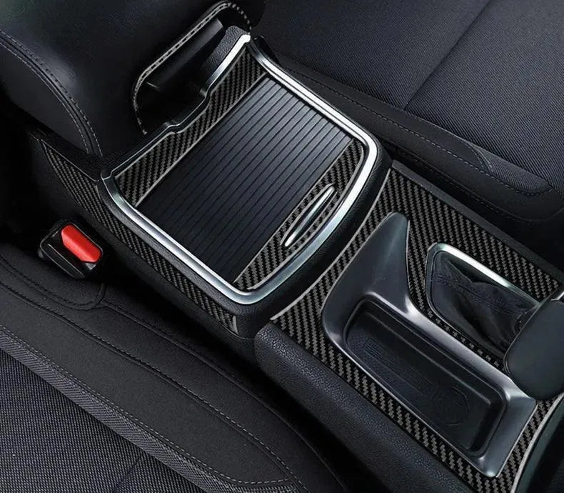 Dodge Charger 2015-2023 Carbon Fiber Front & Rear Center Console Panel Trim Overlays