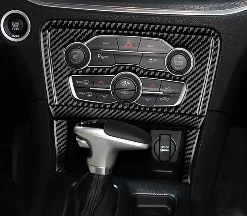 Dodge Charger 2015-2023 Carbon Fiber Multimedia Radio Button Trim Overlay