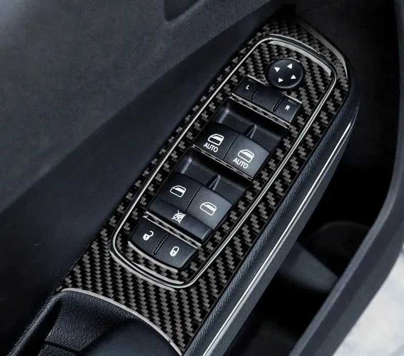 Dodge Charger 2015-2023 Carbon Fiber Window Control Trim Overlay