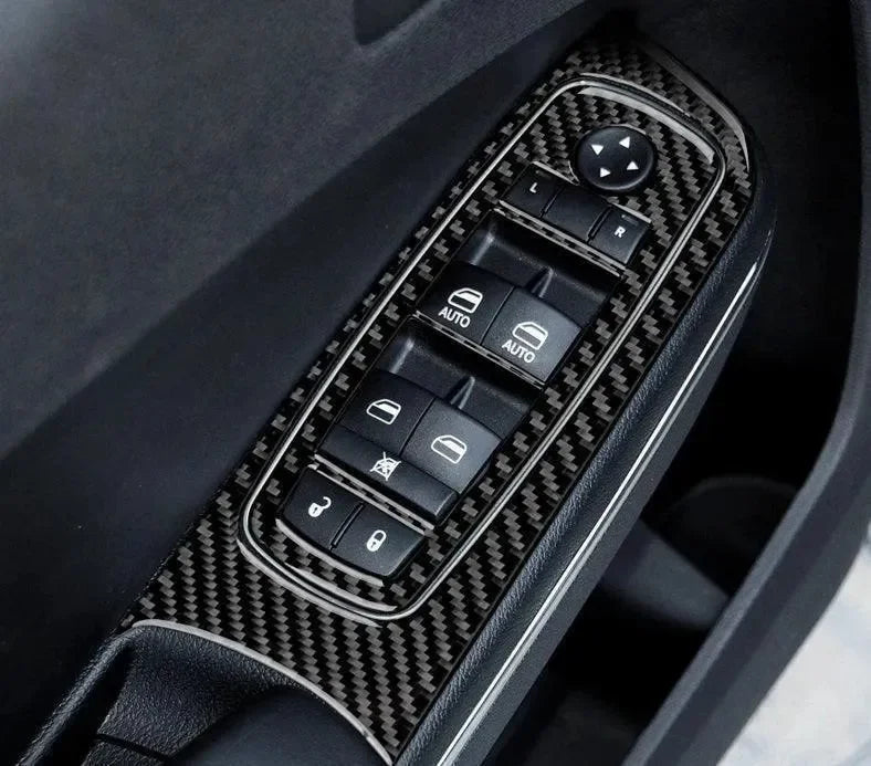 Dodge Charger 2015-2023 Carbon Fiber Window Control Trim Overlay