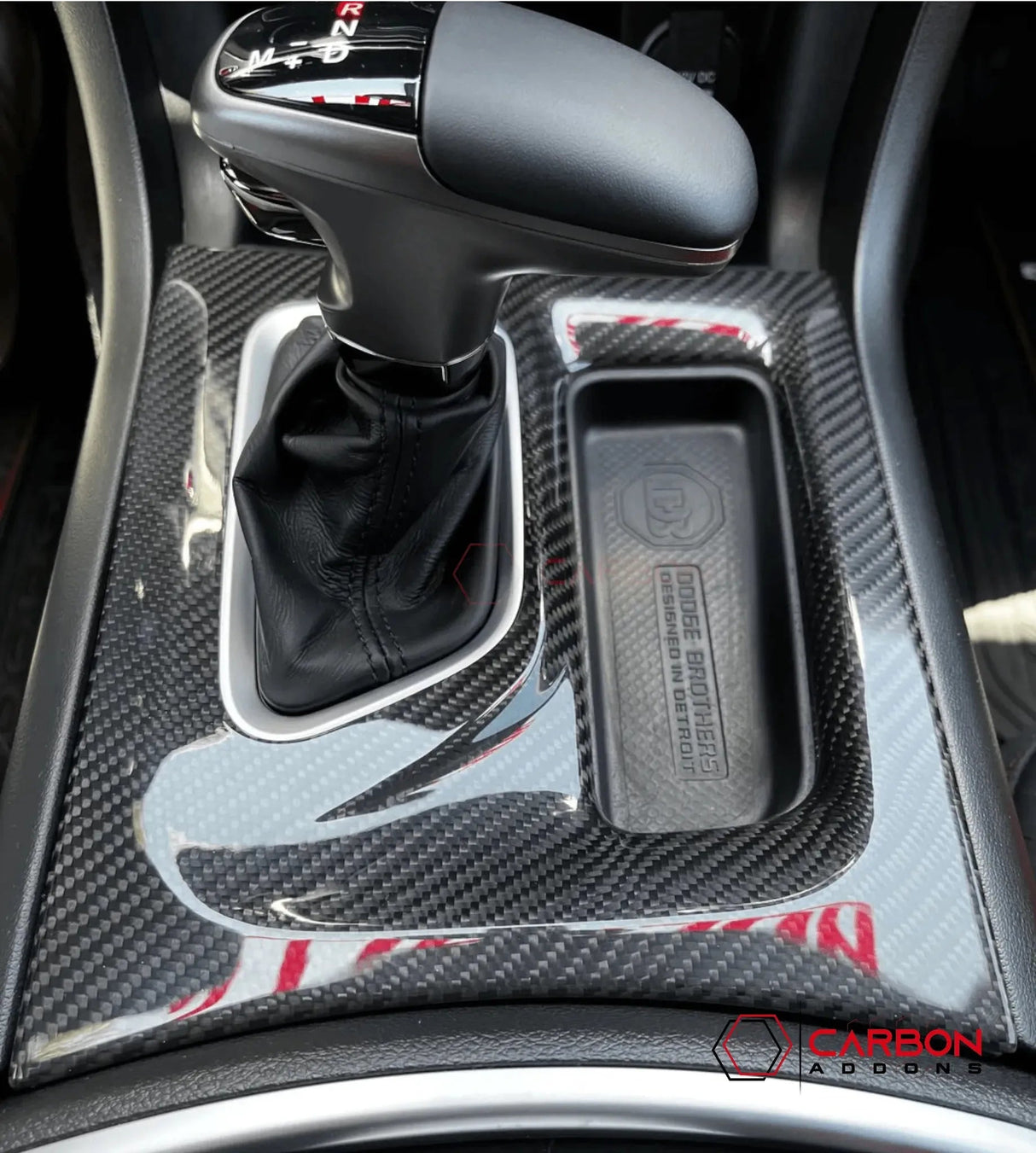 Dodge Charger 2015-2023 Real Carbon Fiber Center Console Gear Shift Trim Cover