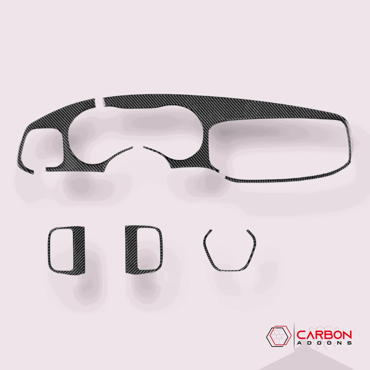 Dodge Charger 2015-2023 Real Carbon Fiber Full Dash Trim Kit Overlay