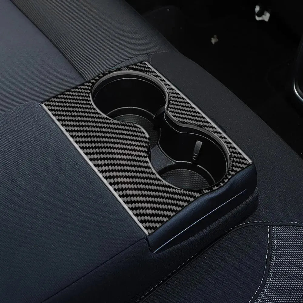 Dodge Charger 2015-2023 Real Carbon Fiber Rear Seat Center Armrest Trim Overlay