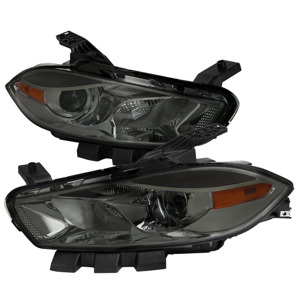Spec-D Projector Headlights Dodge Dart (13-16) w/ Optional LED Bar - Black / Chrome / Smoked