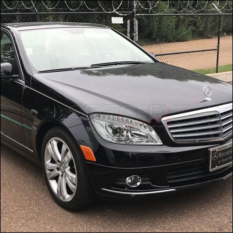 Mercedes C250 C300 C350 W204 - Black or Chrome Projector Headlights with LED Strip (2008-2011) - K2 Industries
