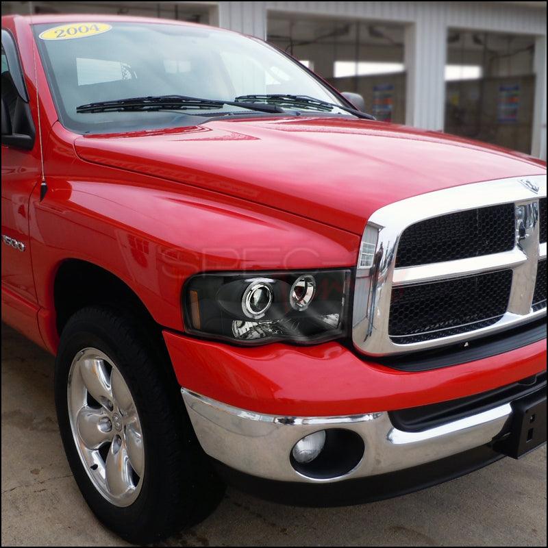 Spec-D Projector Headlights Ram 1500 (02-05) Ram 2500/3500 (03-05) Halo LED - Black / Chrome / Smoked