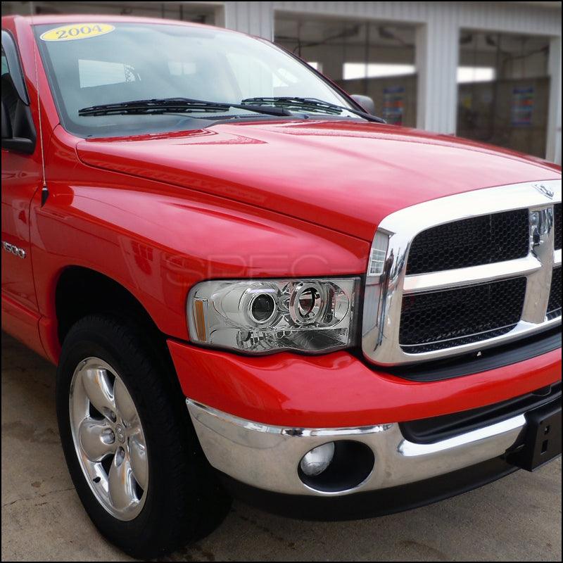 Spec-D Projector Headlights Ram 1500 (02-05) Ram 2500/3500 (03-05) Halo LED - Black / Chrome / Smoked