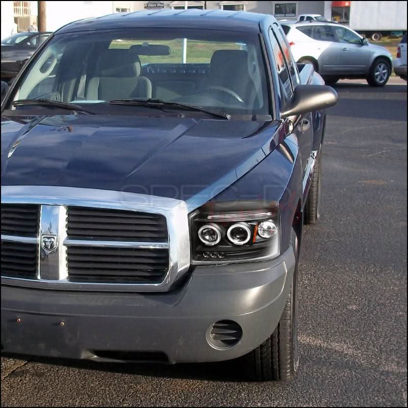 Spec-D Projector Headlights Dodge Dakota (05-07) Dual Halo - Black or Chrome Housing