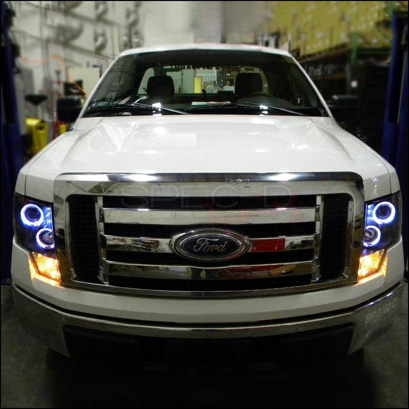 Spec-D Projector Headlights Ford F150 (09-14) Dual Halo LED - Black or Chrome