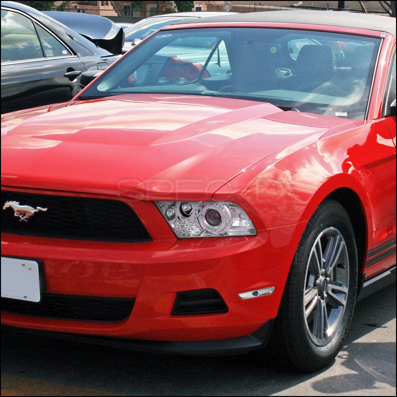 Spec-D Projector Headlights Ford Mustang (10-14) Dual Halo LED - Black or Chrome