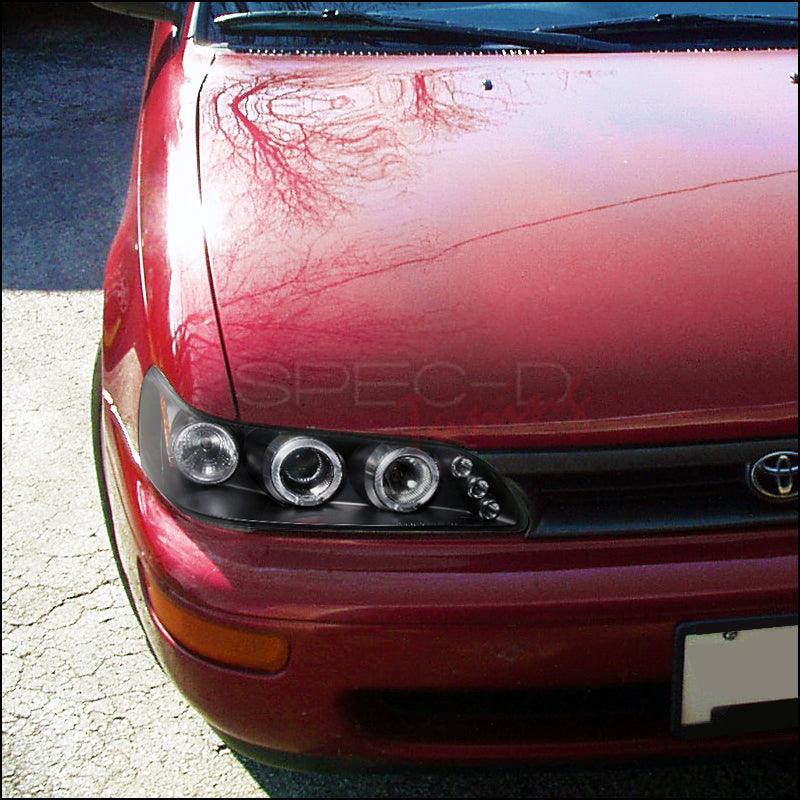 Spec-D Projector Headlights Toyota Corolla (93-97) Dual Halo LED - Black or Chrome