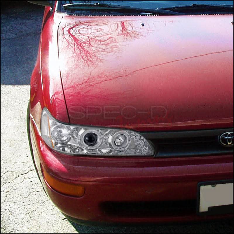 Spec-D Projector Headlights Toyota Corolla (93-97) Dual Halo LED - Black or Chrome