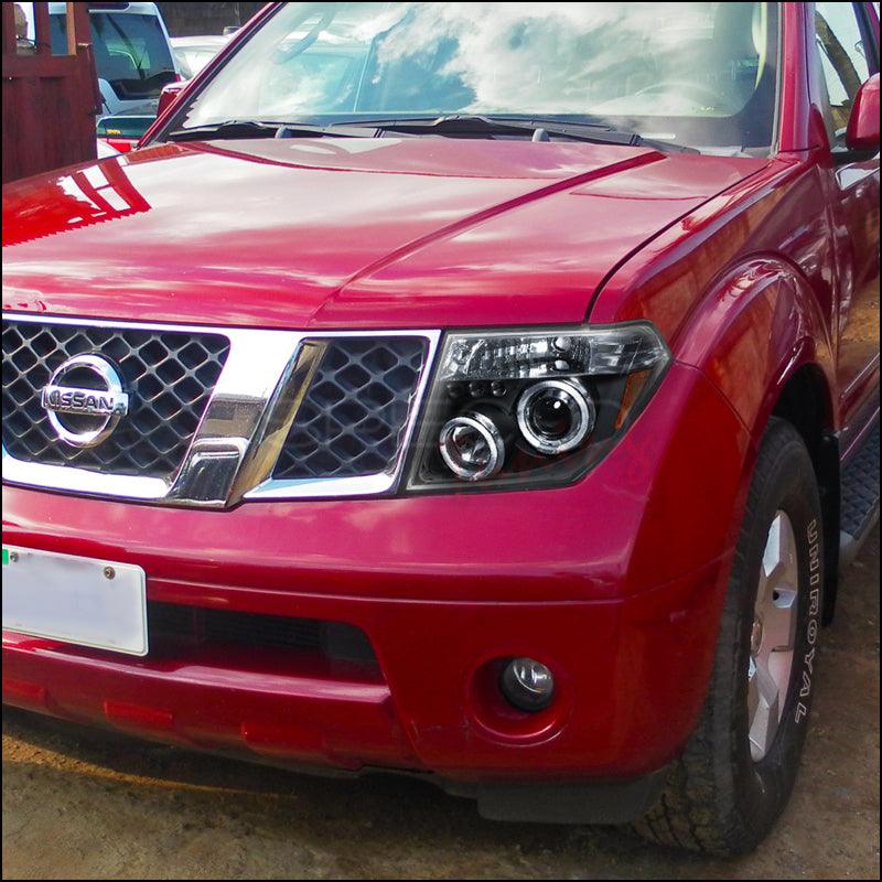 Spec-D Projector Headlights Nissan Frontier (05-08) Pathfinder (05-07) Dual LED Halo - Black or Chrome