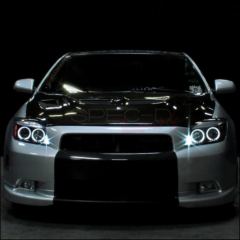 Spec-D Projector Headlights Scion tC (2005-2010) Dual Halo - Black / Chrome / Smoke