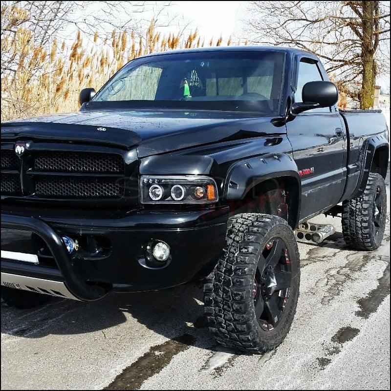 Spec-D Projector Headlights Dodge Ram (94-01) Dual LED Halo - Black or Chrome