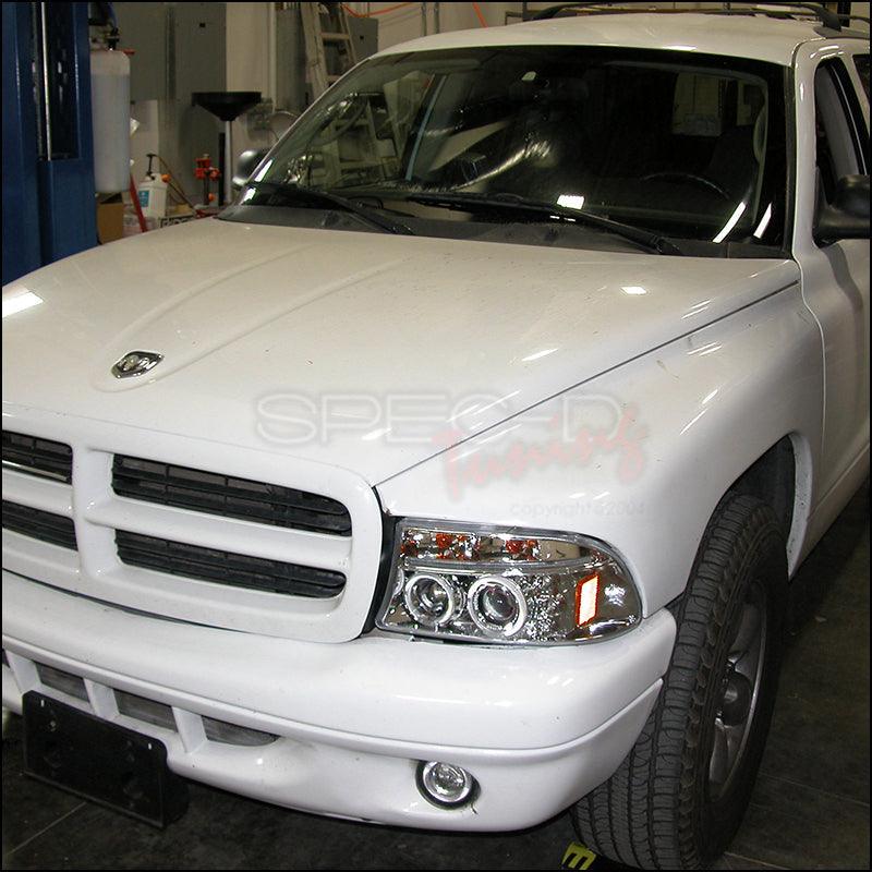 Spec-D Projector Headlights Dodge Dakota (97-04) Durango (98-03) Halo or SMD LED Strip - Black or Chrome