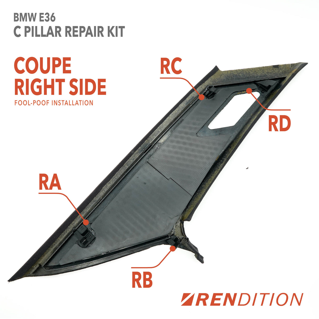 BMW E36 PILLAR TRIM REPAIR KIT A PILLAR B PILLAR C PILLAR - K2 Industries