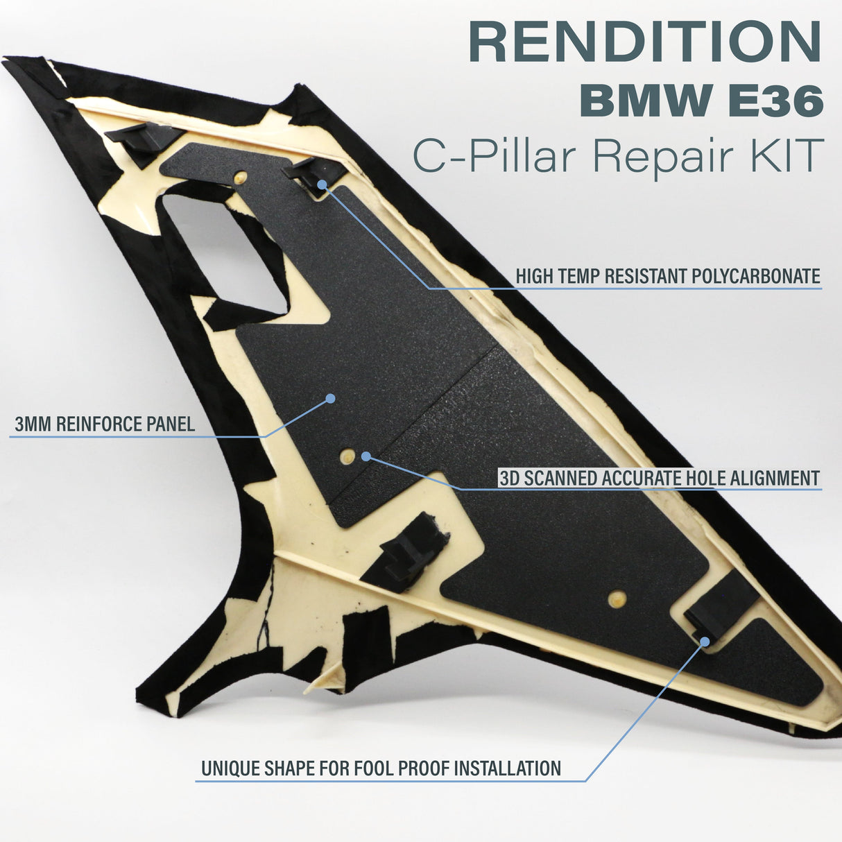 BMW E36 PILLAR TRIM REPAIR KIT A PILLAR B PILLAR C PILLAR - K2 Industries