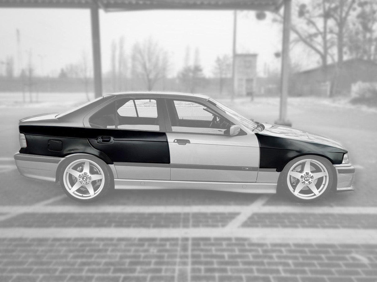 E36 Sedan Complete Over Fender Set - With Door Handle Cut-Outs (1990-1999) - K2 Industries