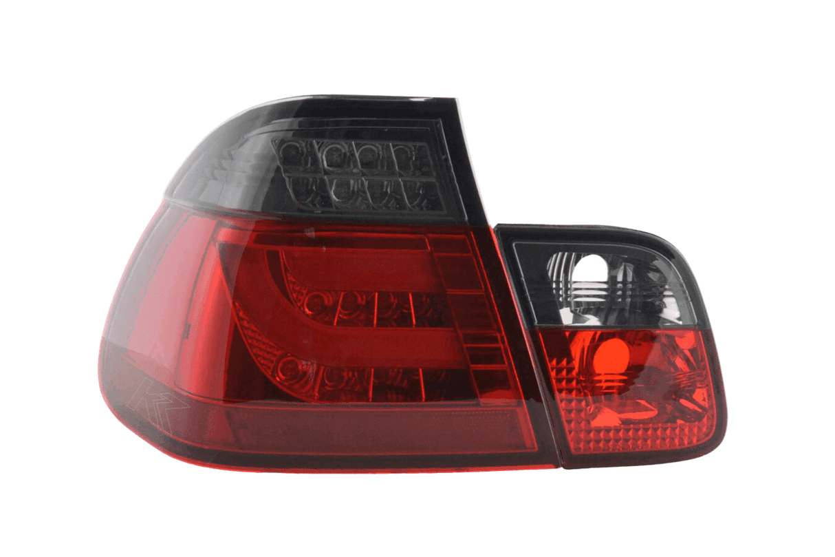 E46 Sedan LED Bar Smoked/Red Tail Lights (98-01) - K2 Industries