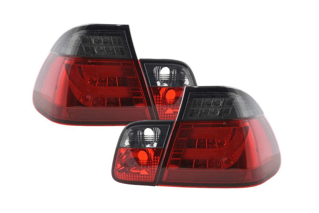 E46 Sedan LED Bar Smoked/Red Tail Lights (98-01) - K2 Industries