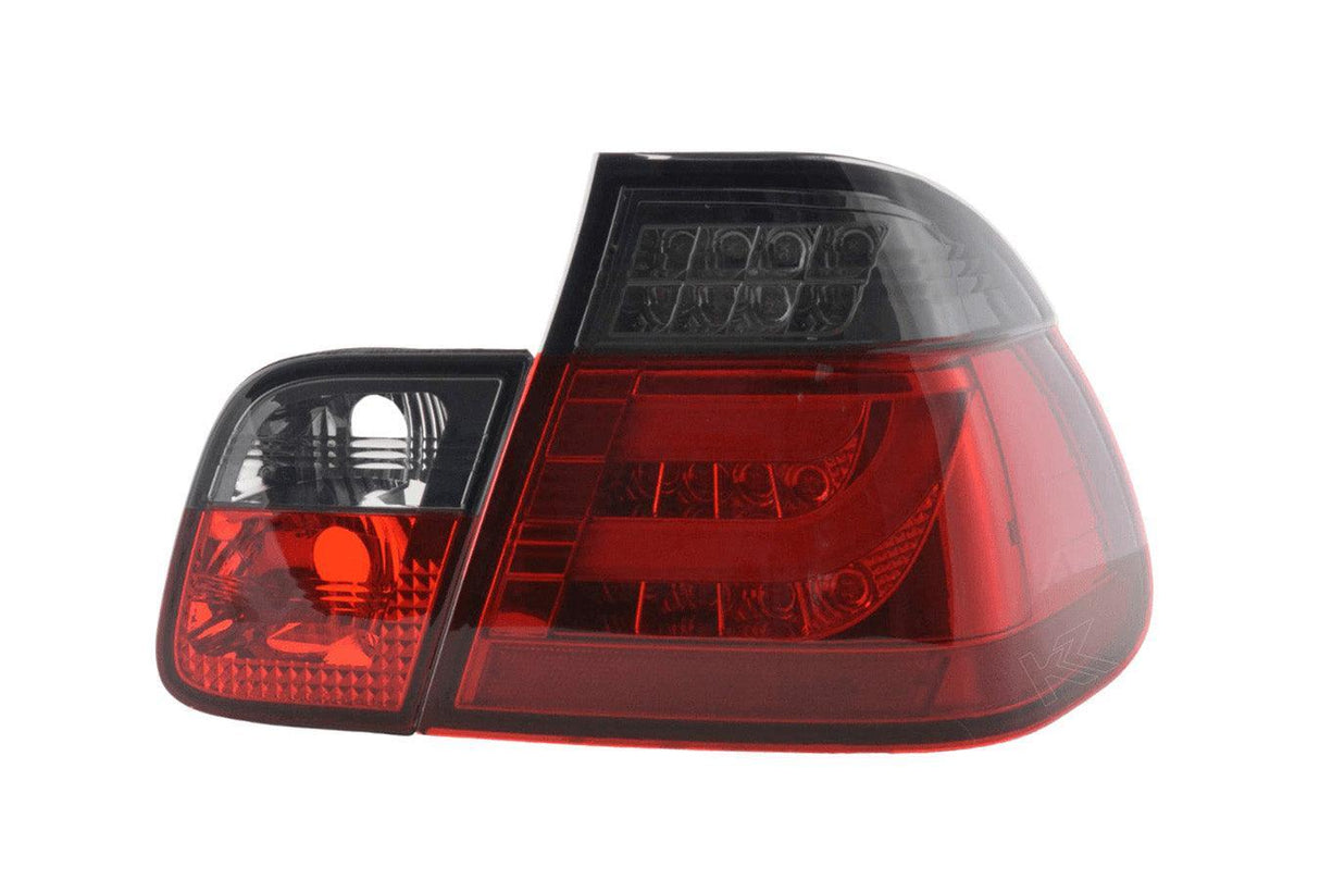 E46 Sedan LED Bar Smoked/Red Tail Lights (98-01) - K2 Industries
