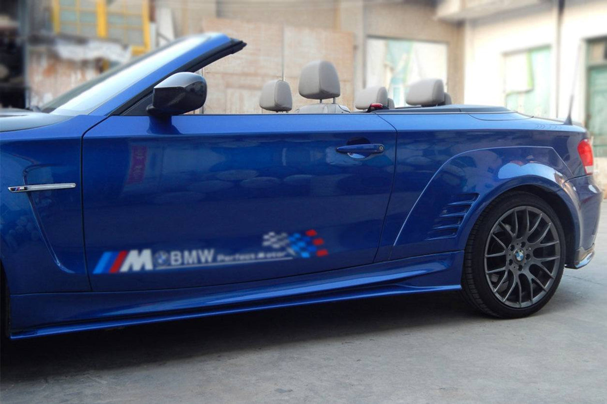 2008-2013 BMW 1 Series E82 E88 1M Style Side Skirts Wide Rear Fender Flare body kit