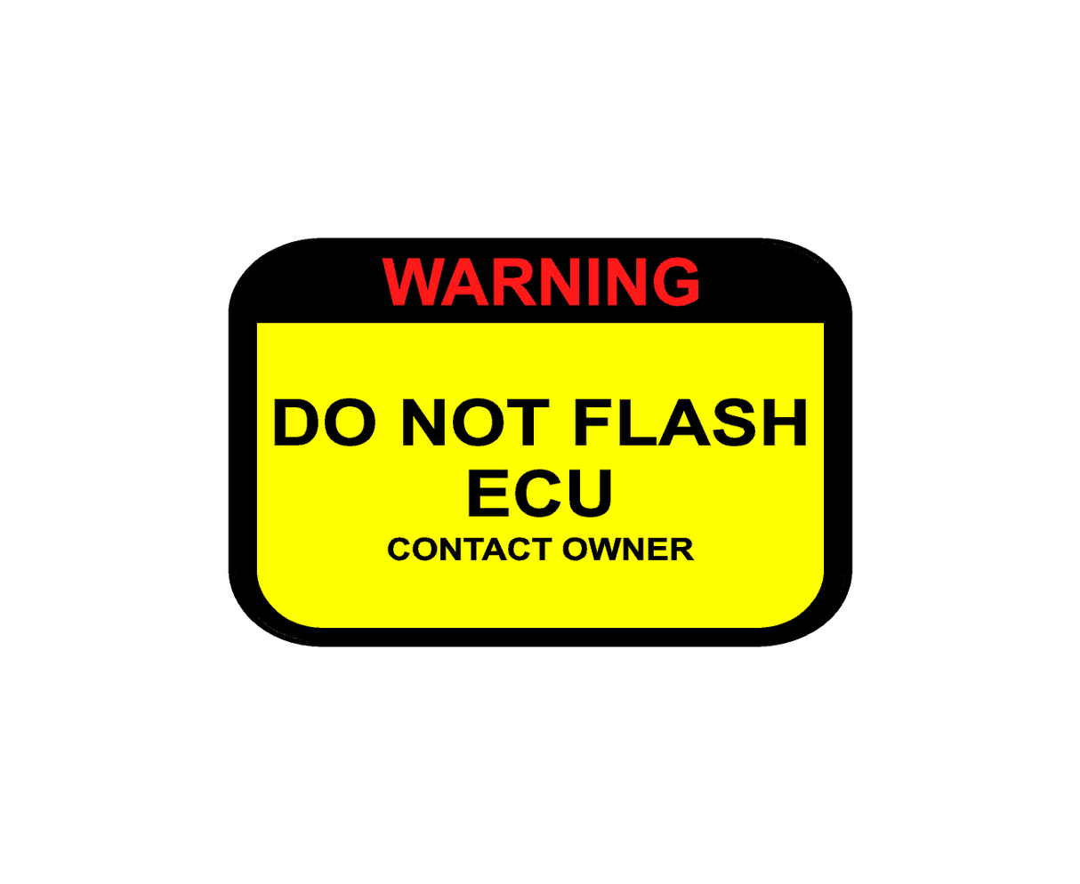 Warning Sticker Do Not Flash (OBD Port) - Universal