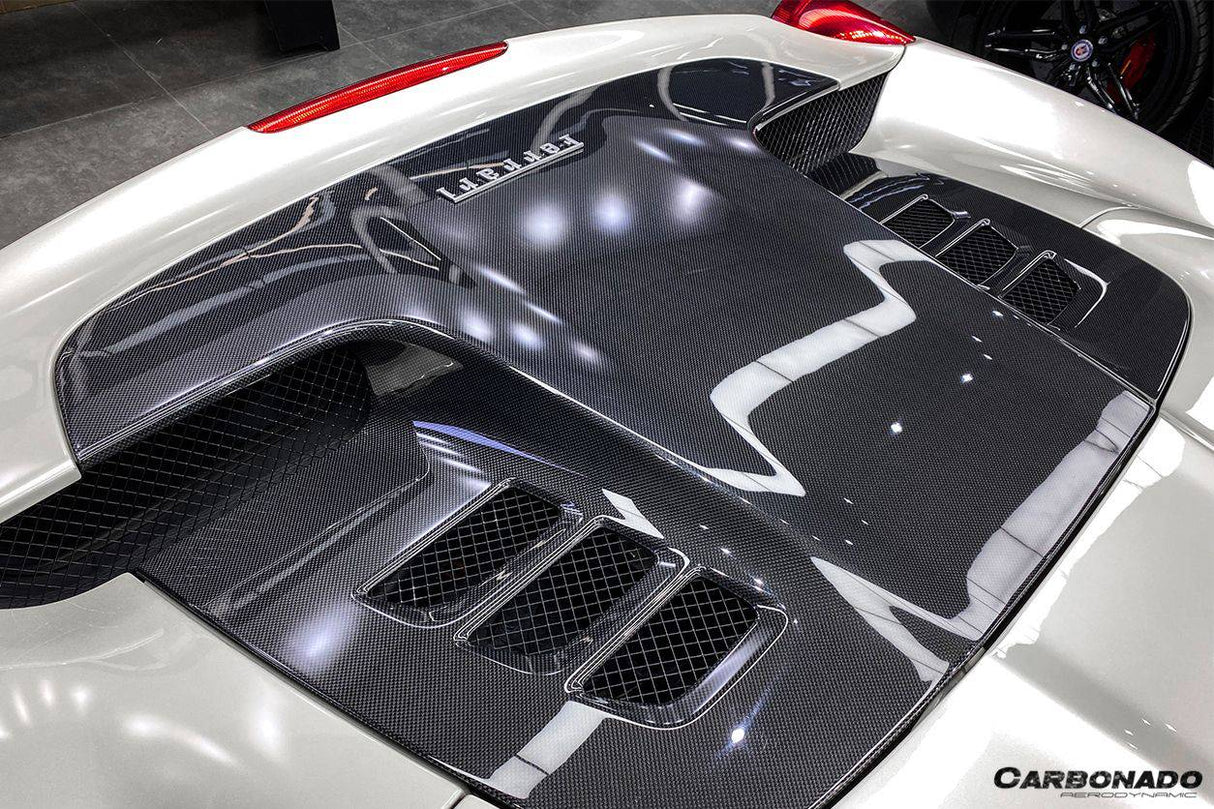 2010-2015 Ferrari Carbon Fiber Engien Hood trunk Carbonado (OE) Fits: 458 Spider