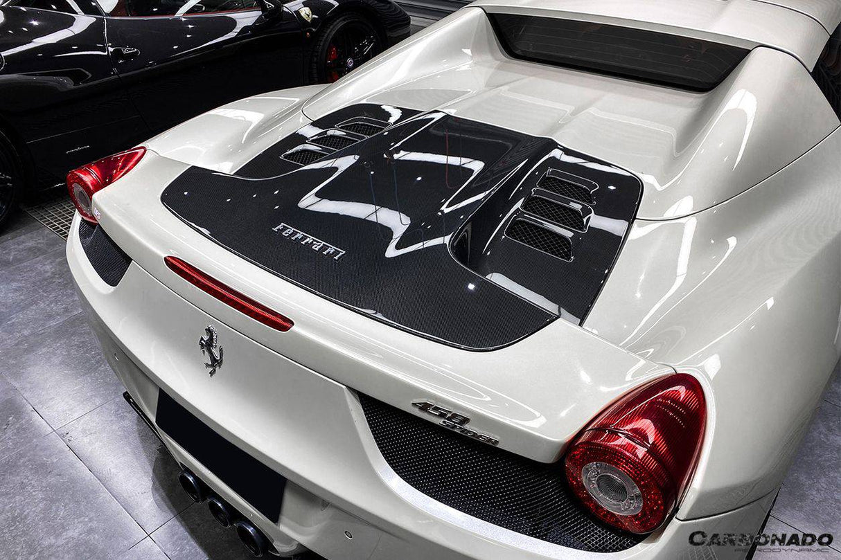 2010-2015 Ferrari Carbon Fiber Engien Hood trunk Carbonado (OE) Fits: 458 Spider