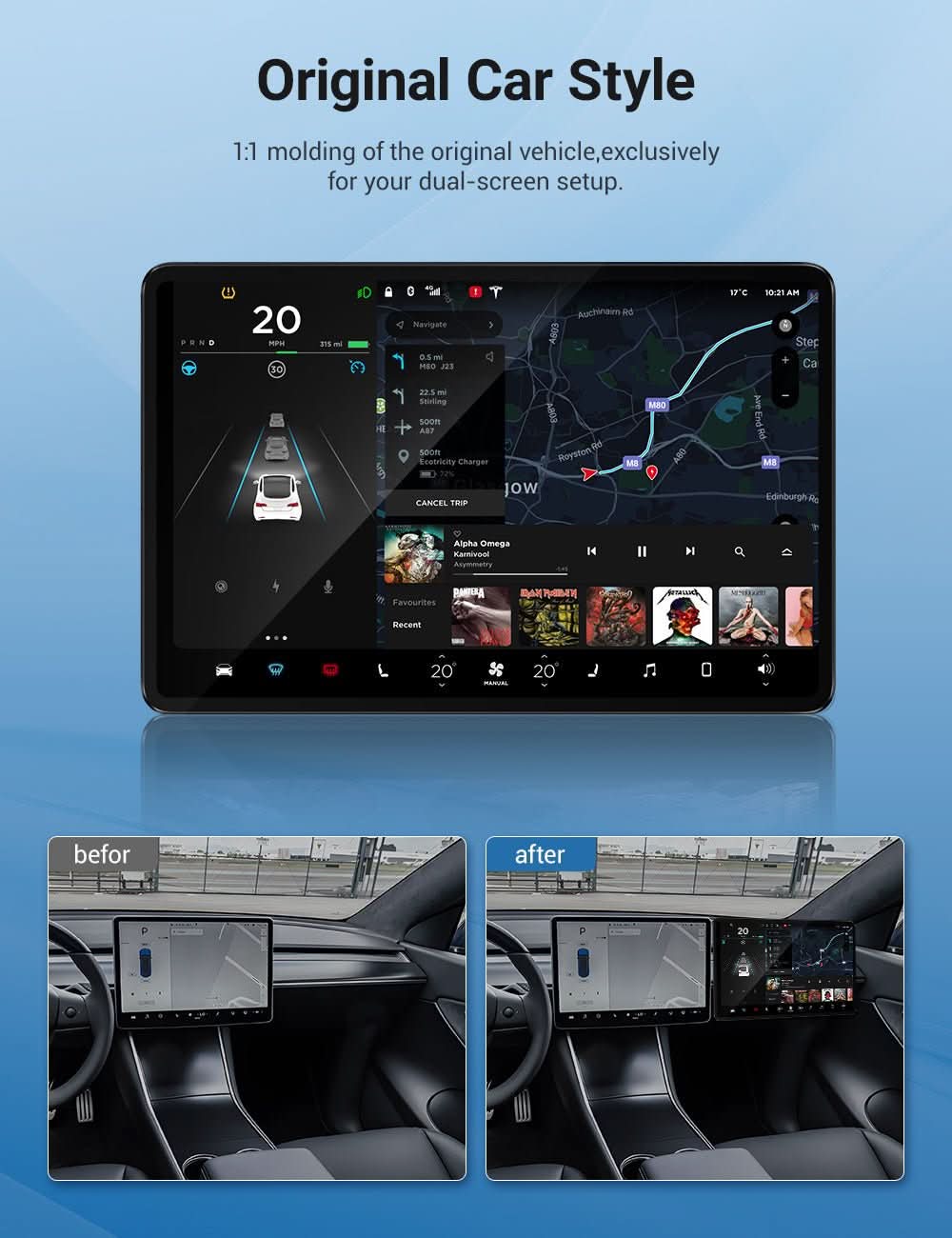 Exclusive Passenger Entertainment Screen for Tesla Model 3/Y